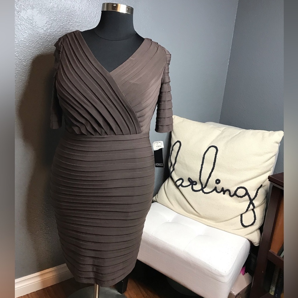 NWT Adrianna Papell brown evening dress size 14W